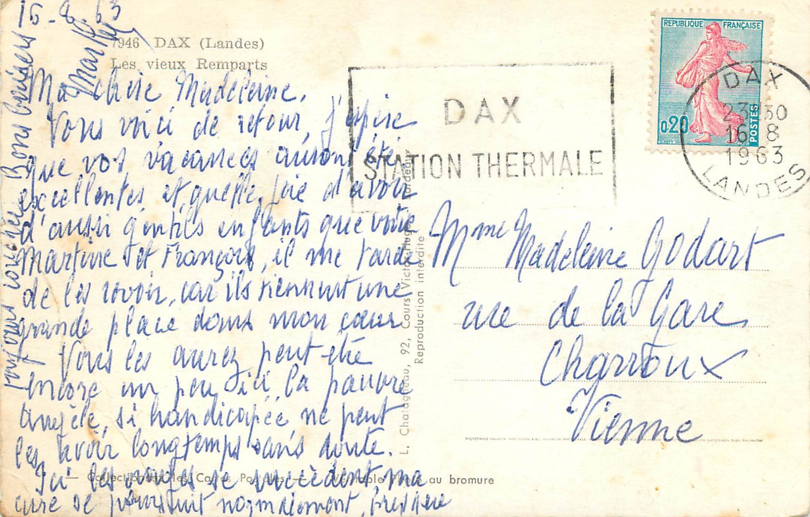 CPM Dax (Landes) Les Vieux Remparts — Back