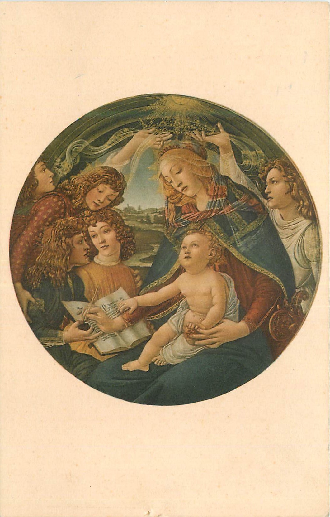 CPA La Madonna del Magnificat Botticelli (1447 1510) Galleria degli Uffizi Firenze