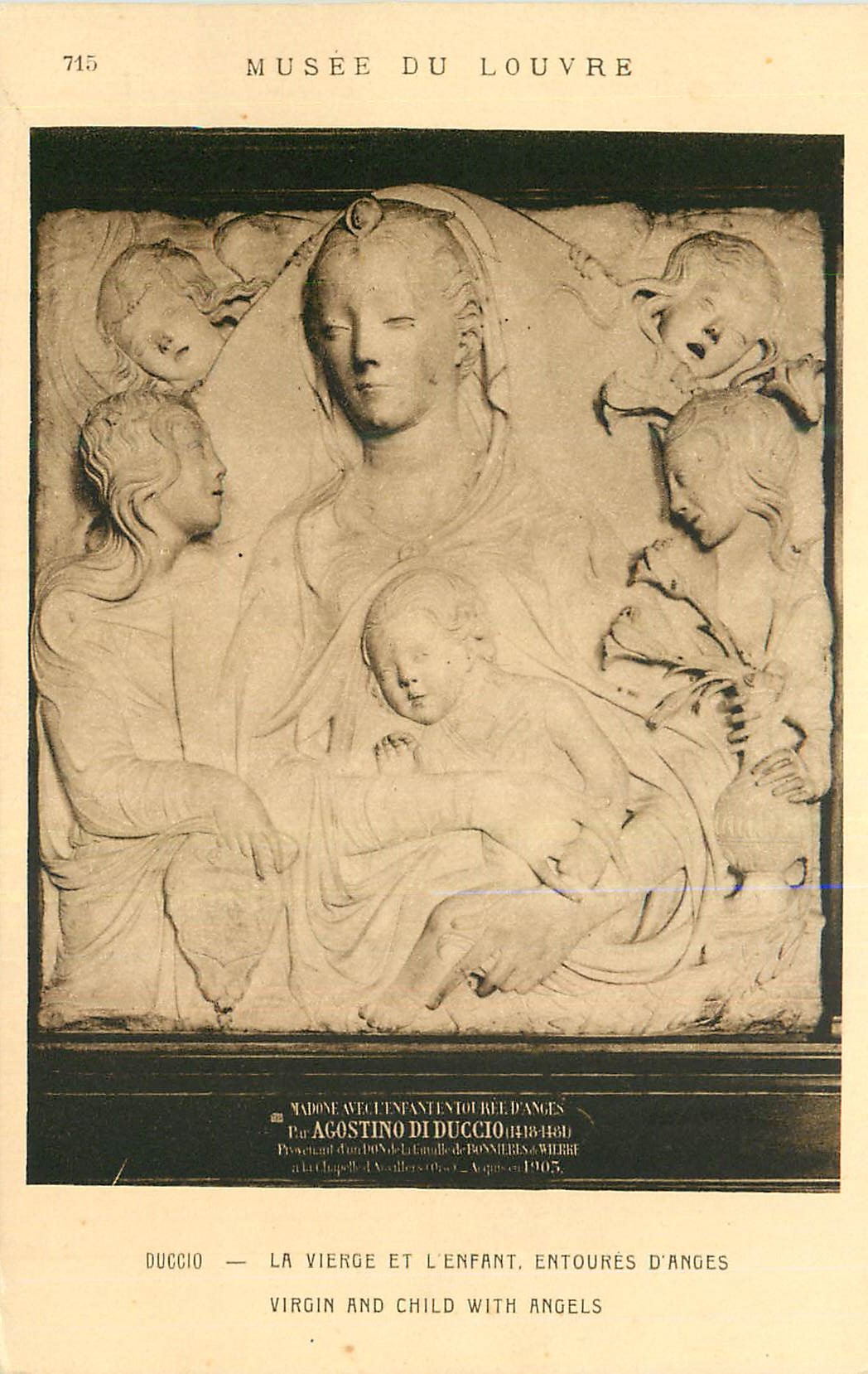 CPA Duccio La Vierge et L'Enfant Entoures d'Anges