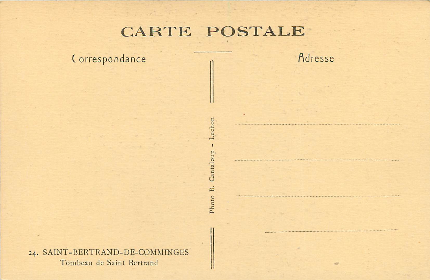 CPA St Bertrand de Comminges Tombeau de Saint Bertrand — Verso