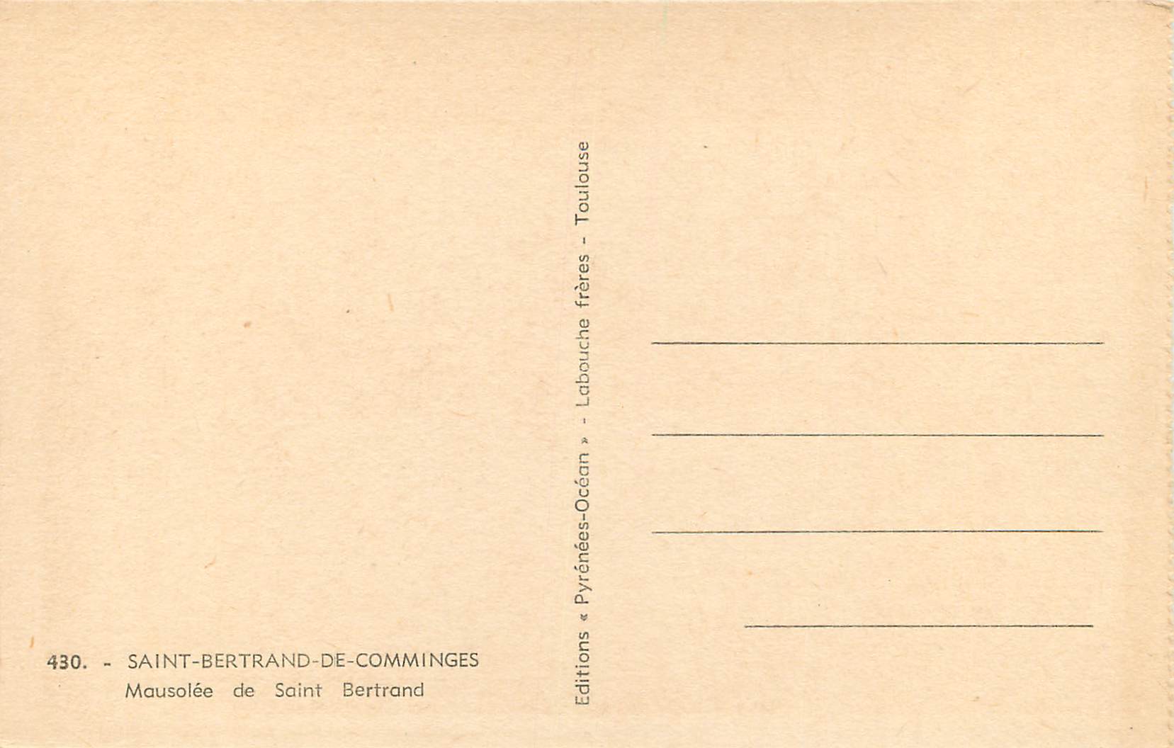 CPA Saint Bertrand de Comminges Mausolee de Saint Bertrand — Rückseite