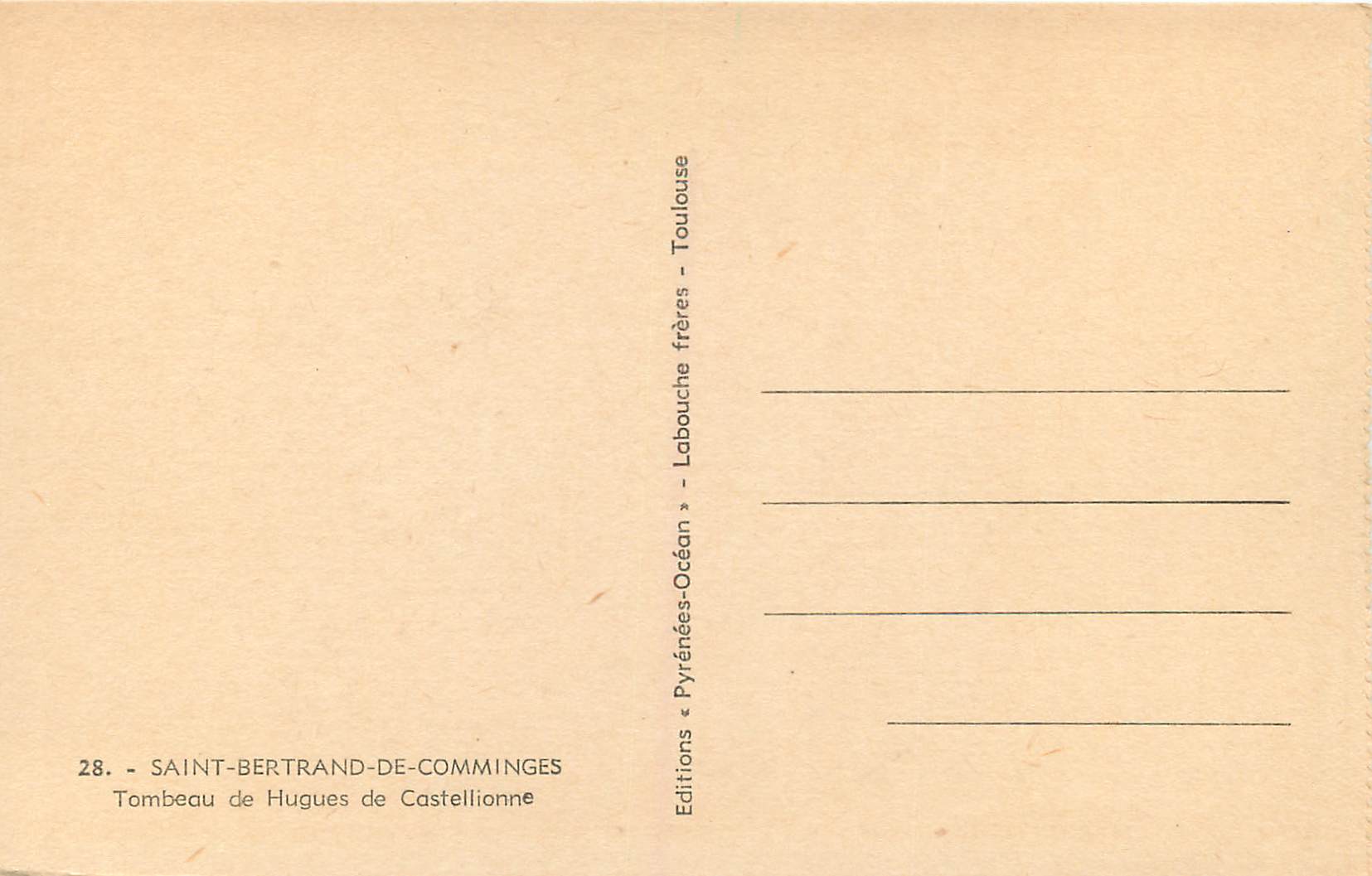 CPA Saint Bertrand de Comminges Tombeau de Hugues de Castellionne — Rückseite