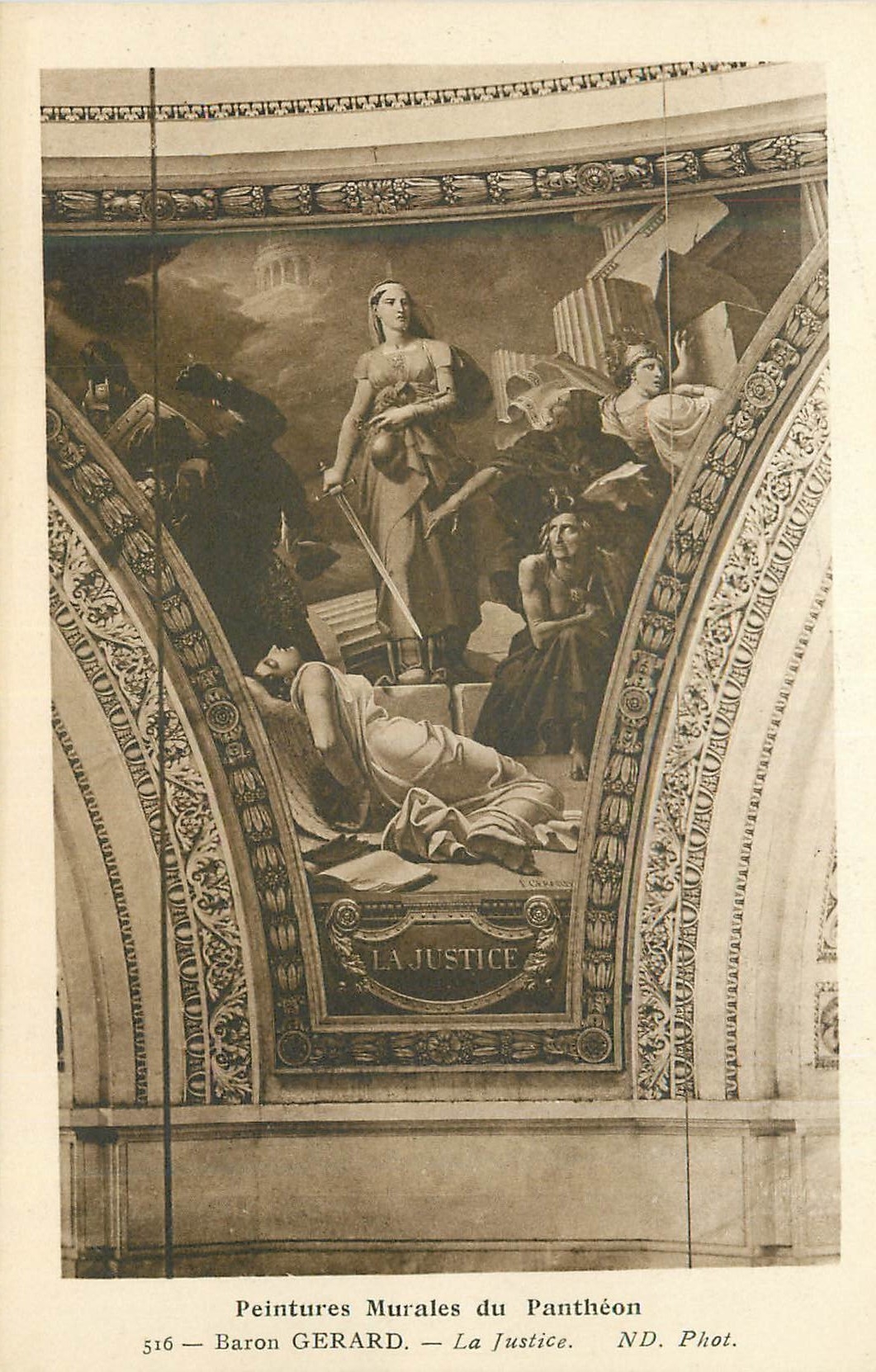 CPA Peintures Murales du Pantheon Baron Gerard La Justice