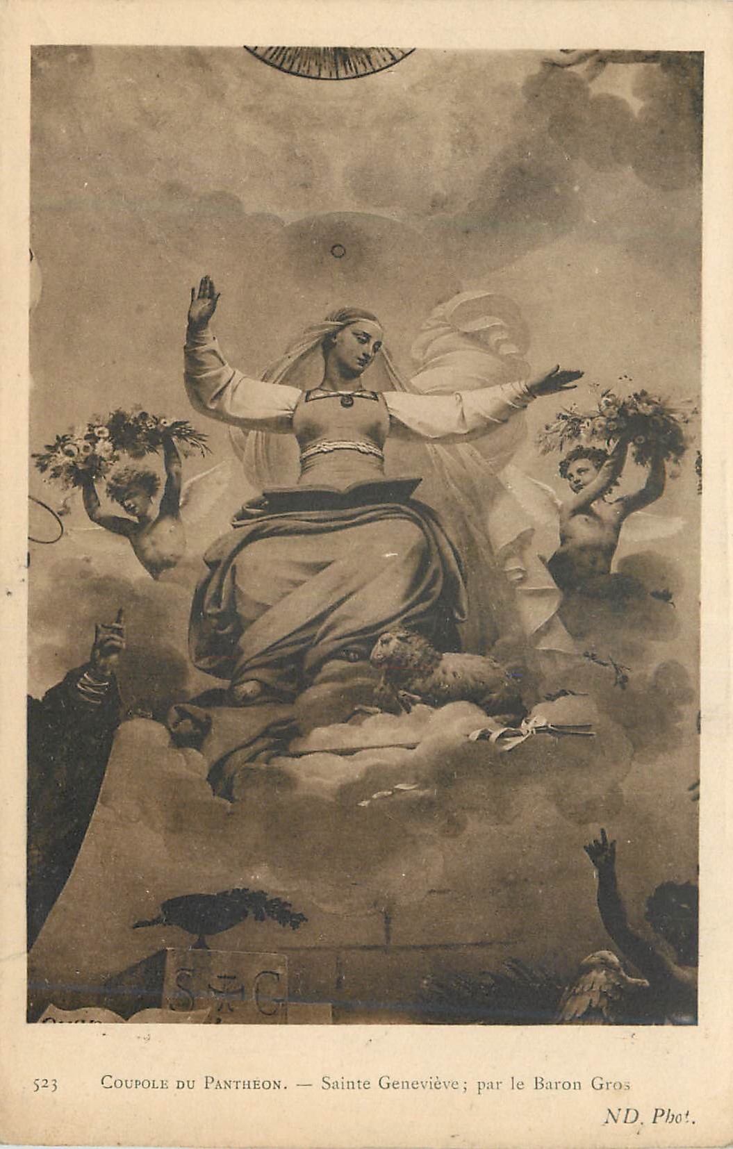 CPA Coupole du Pantheon Sainte Genevieve Par le Baron Gros
