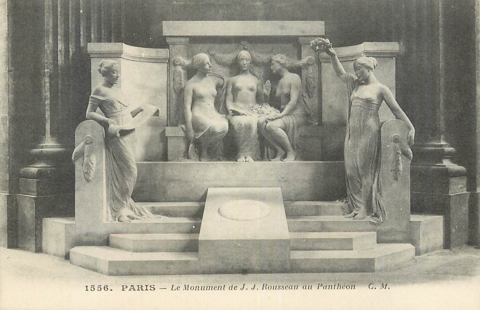 CPA Paris Le Monument de J J Rousseau au Pantheon C M