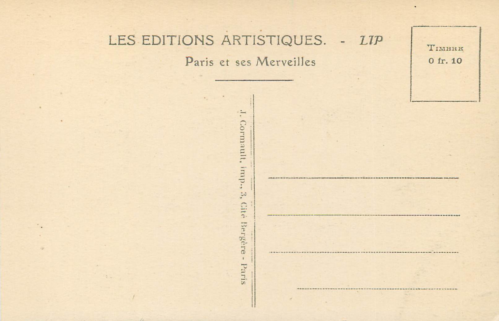CPA Paris Le Pantheon Aux Heros Inconnus aux Martyrs Ignores Morts pour la France — Rückseite