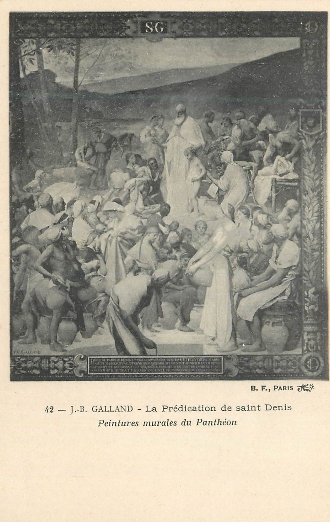 CPA J B Galland La Predication de Saint Denis Peintures Murales du Pantheon