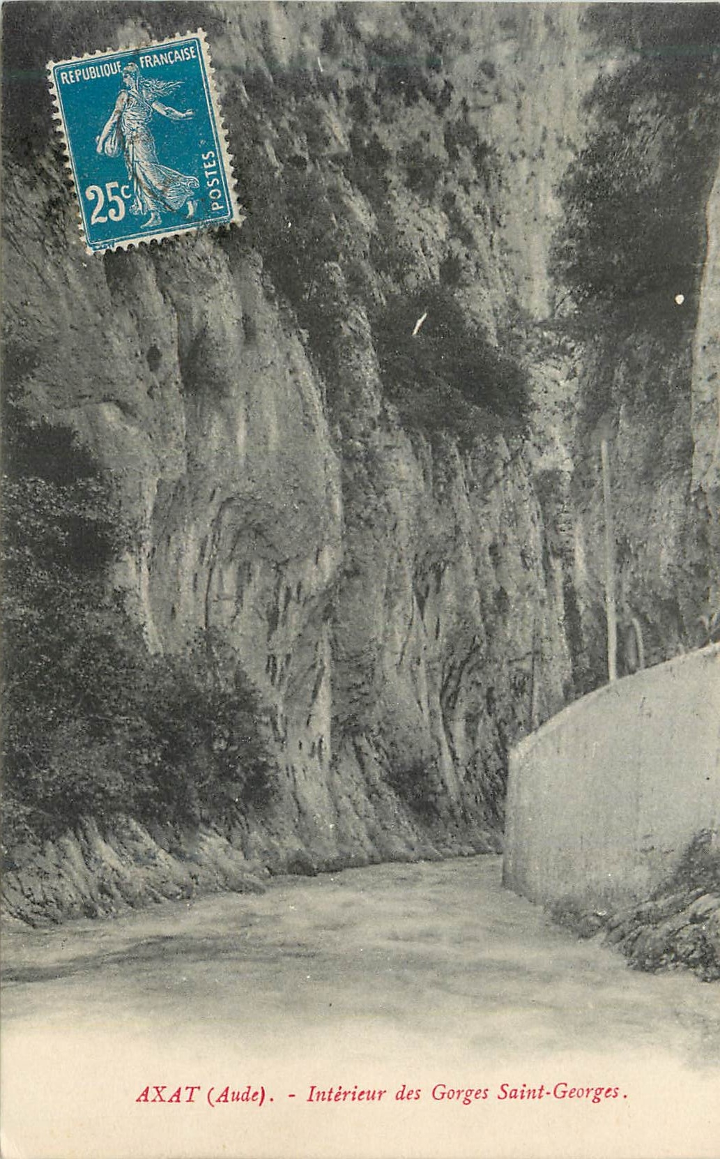 CPA Axat (Aude) Interieur des Gorges Saint Georges
