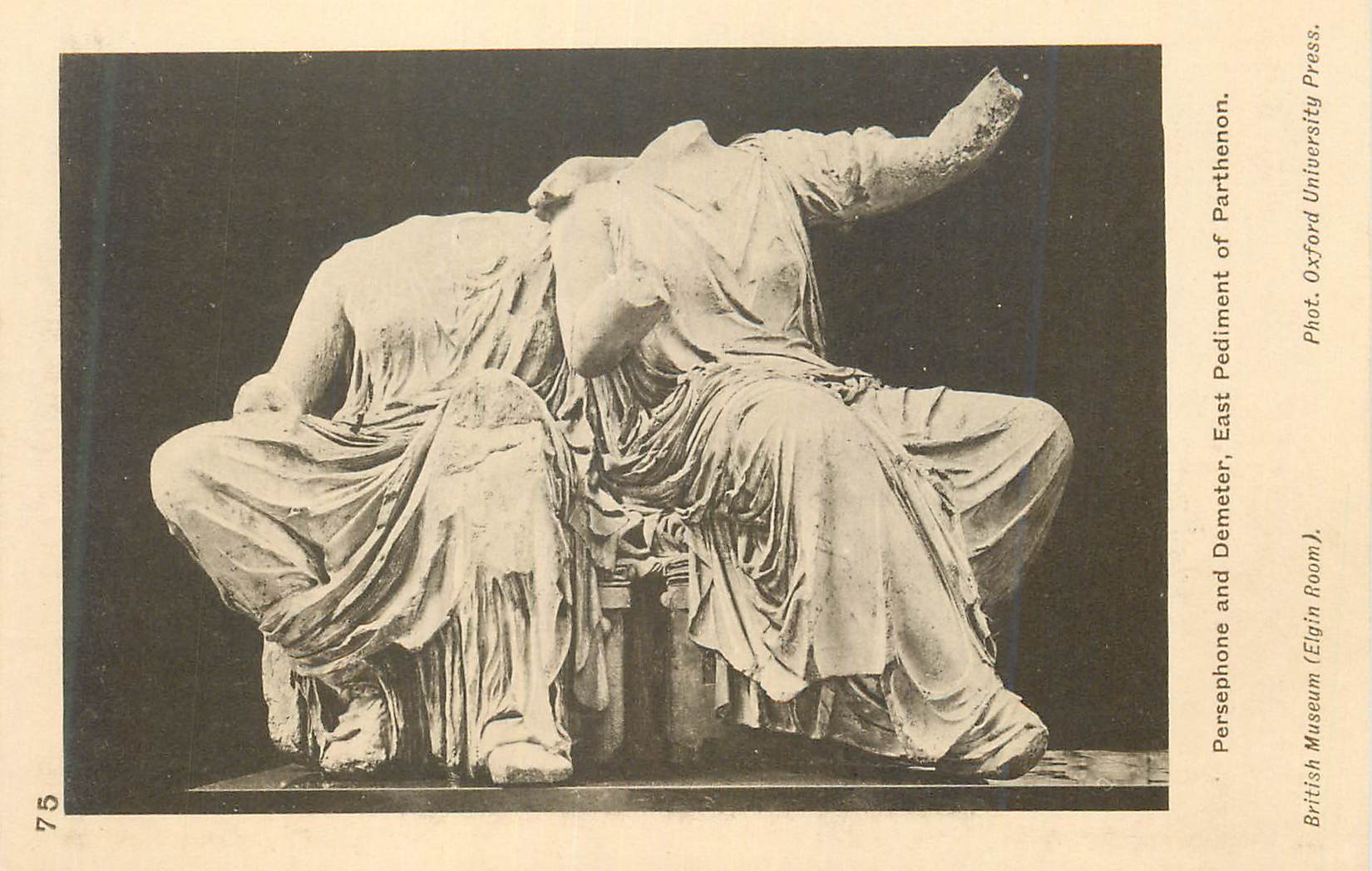 CPA Persephone and Demeter East Padiment of Parthenon British Museum