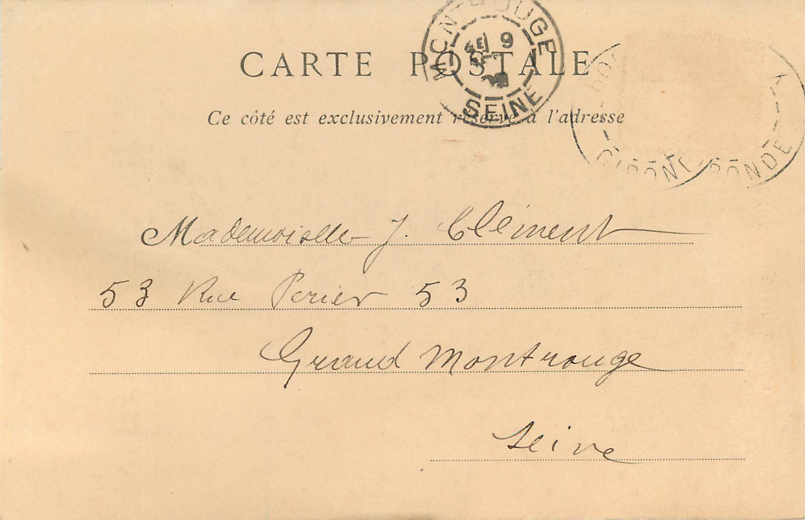 CPA Bordeaux La Tour Pey Berlan (carte 1900) — Verso
