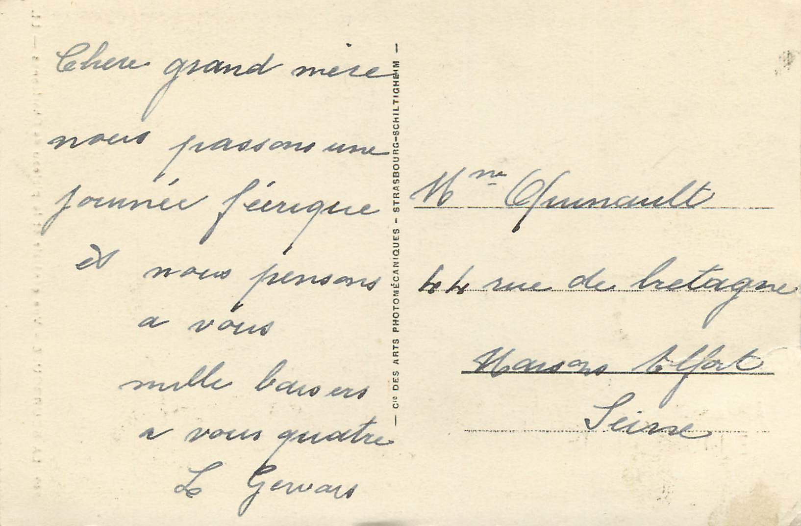 CPA La Bourboule vue Generale et le Plateau de Charlannes LL — Rückseite