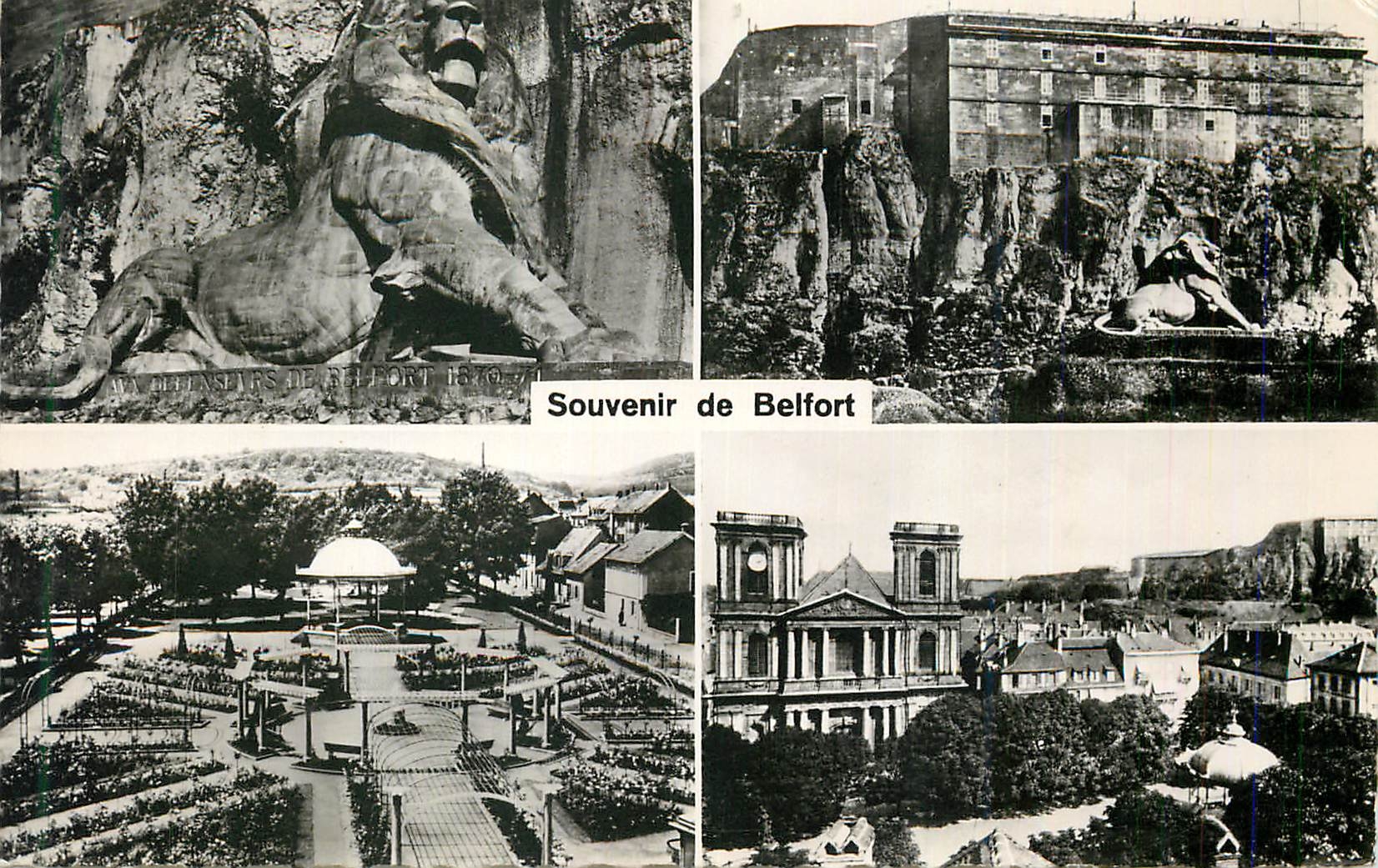 CPM Belfort Lion Chateau Roseraie Eglise Saint Christophe