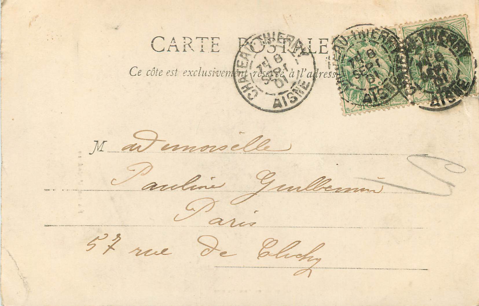 CPA Chateau Thierry Eglise St Crepin (carte 1900) — Rückseite