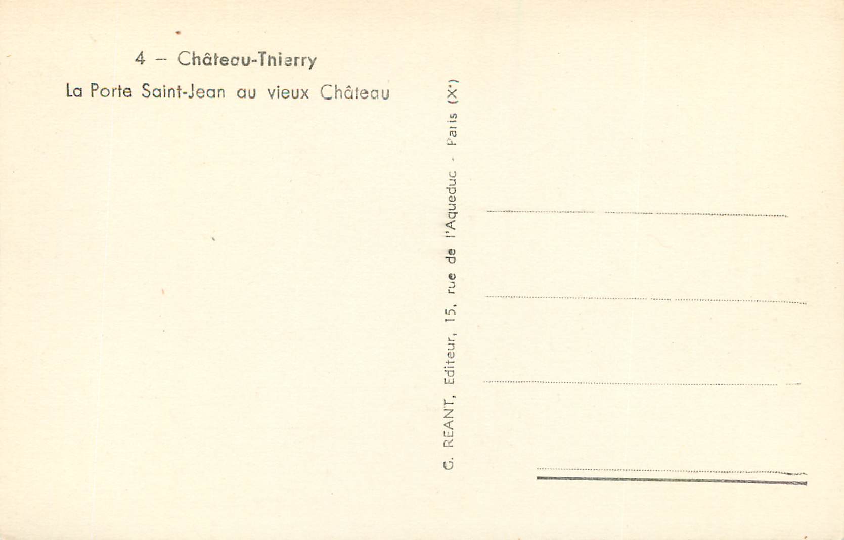 Porte Saint-Jean — Château-Thierry — G. REANT, éditeur — Reverso