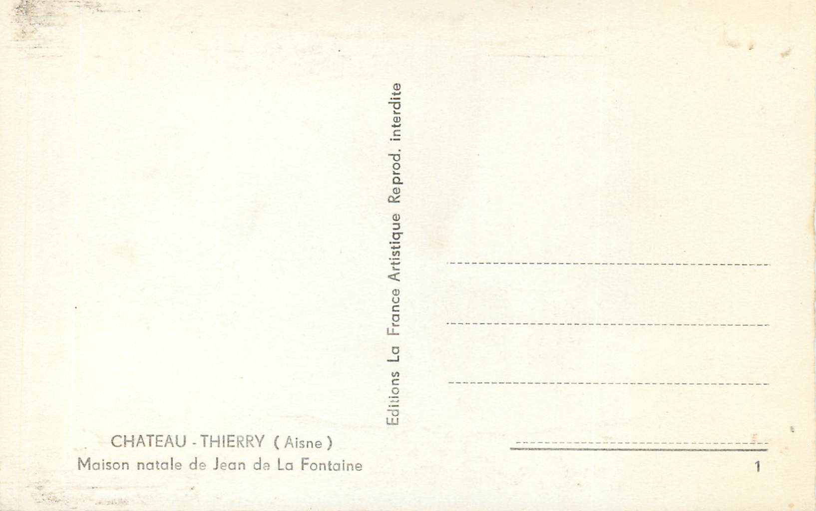 Château-Thierry — Maison natale de Jean de La Fontaine — Éditions Artistique France — Reverso