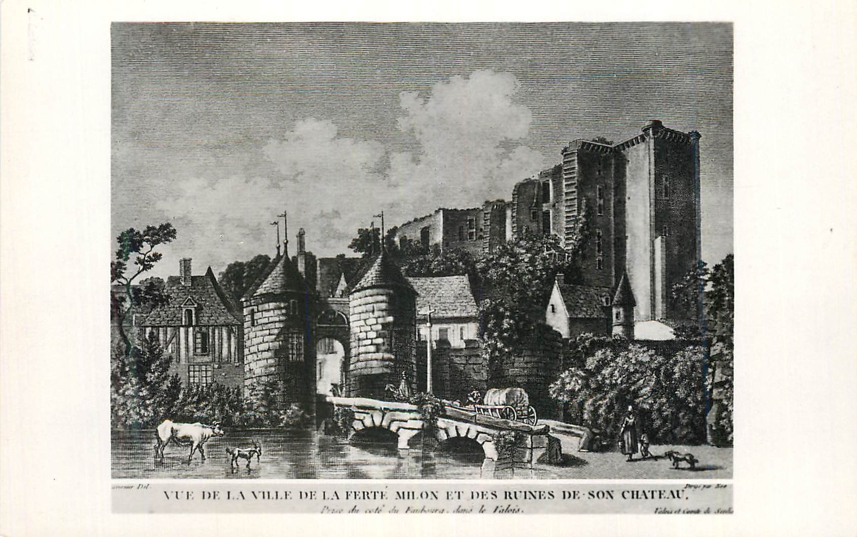 CPM Vue de la  Ville de la Ferte Milon et des Ruines de son Chateau