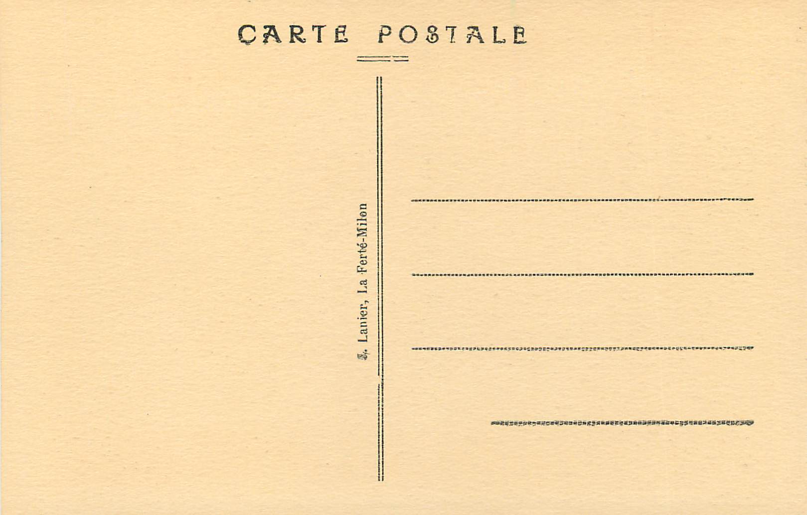 La FERTÉ-MILON (Aisne) — Vieux Château, bas-relief du Pont-Levis - Couronnement de la Vierge — Verso