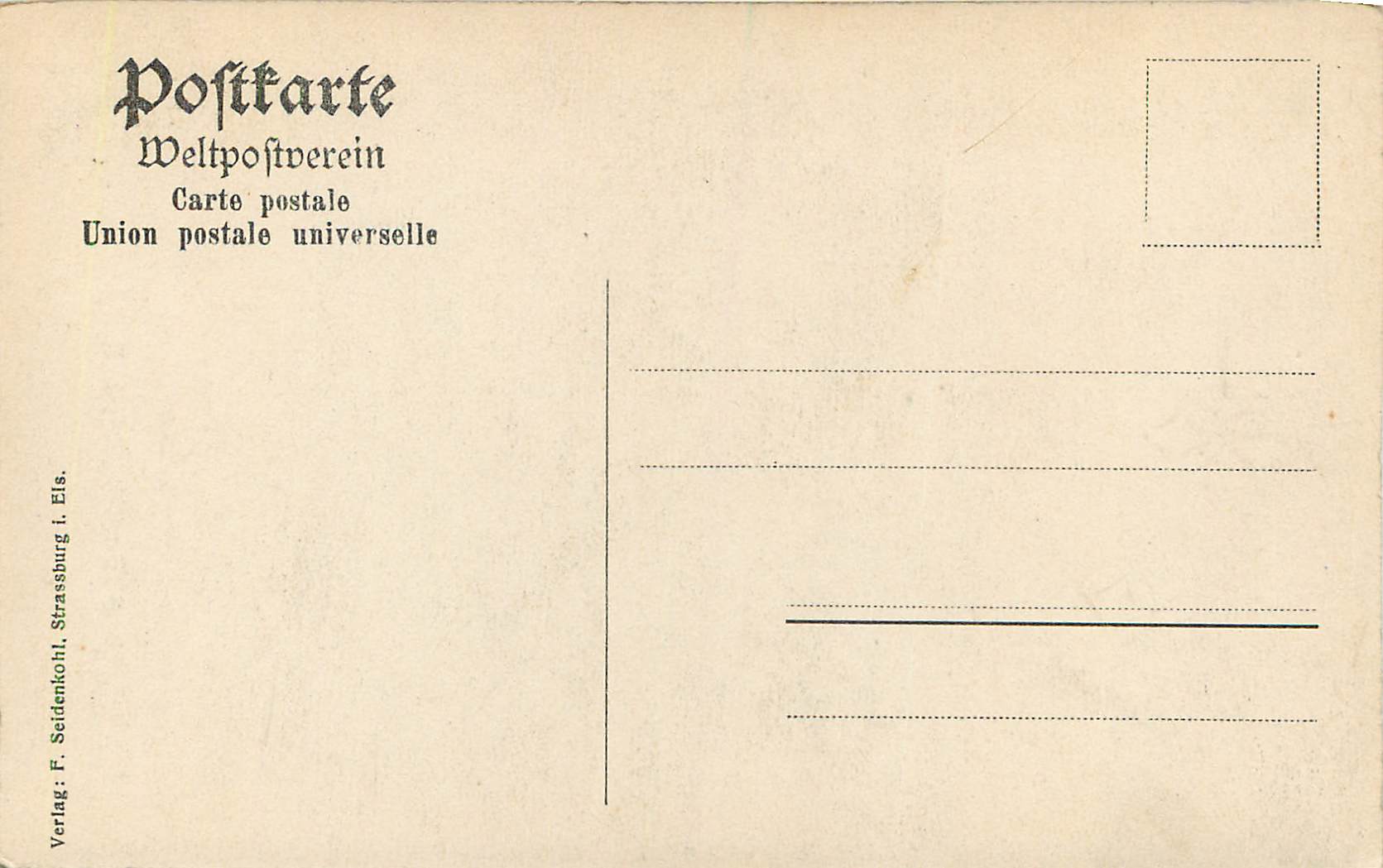 CPA Strassburg la Cathedrale (Cote du Nord) — Verso