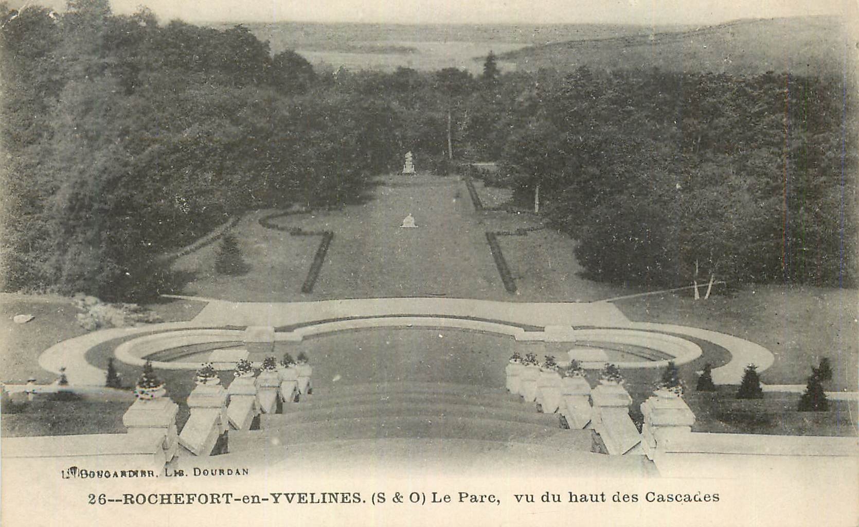 CPA Rochefort en Yvelines le Parc vu du Haut des Cascades