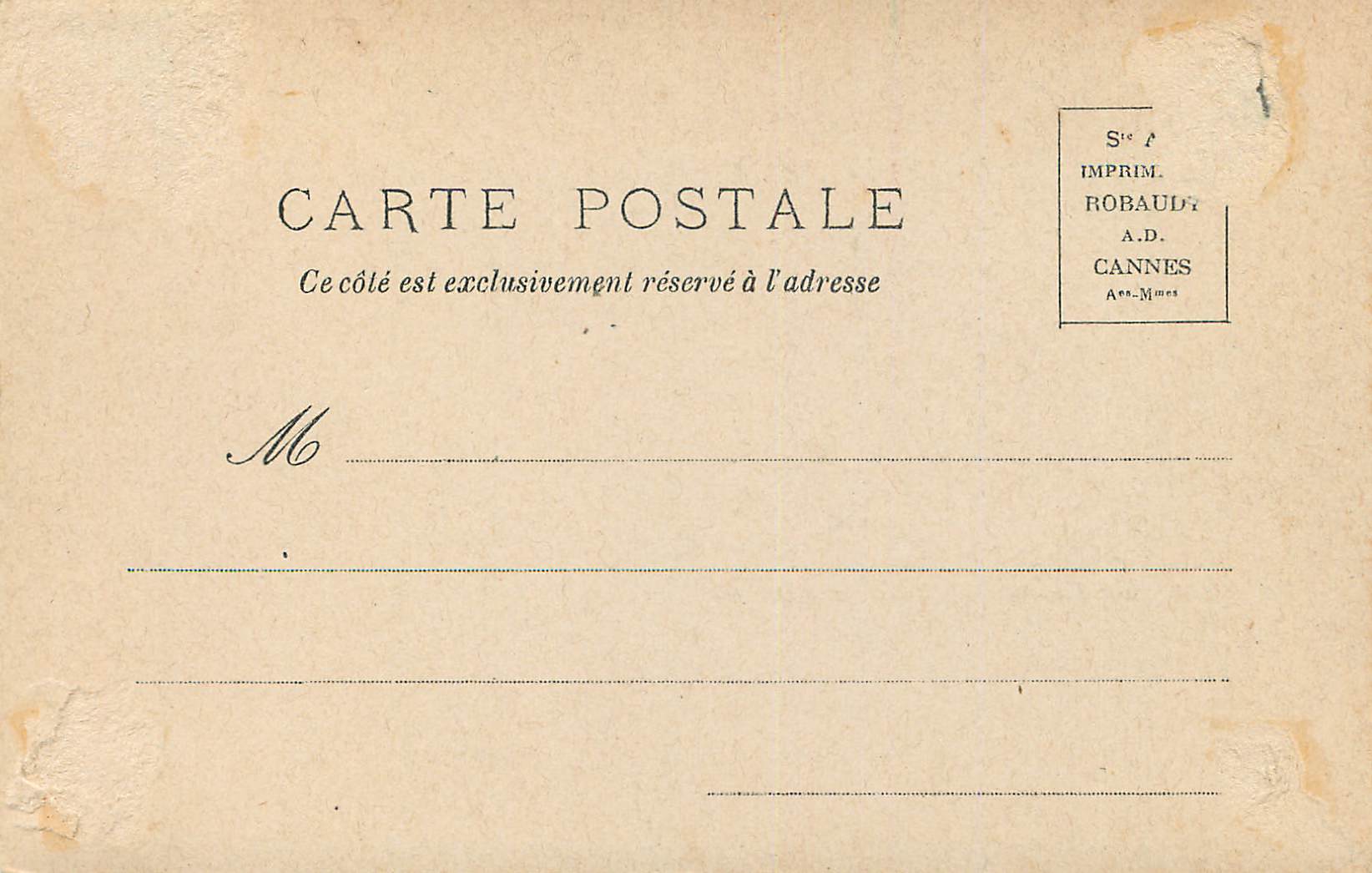 CPA une Allee des Jardins de Monte Carlo — Verso