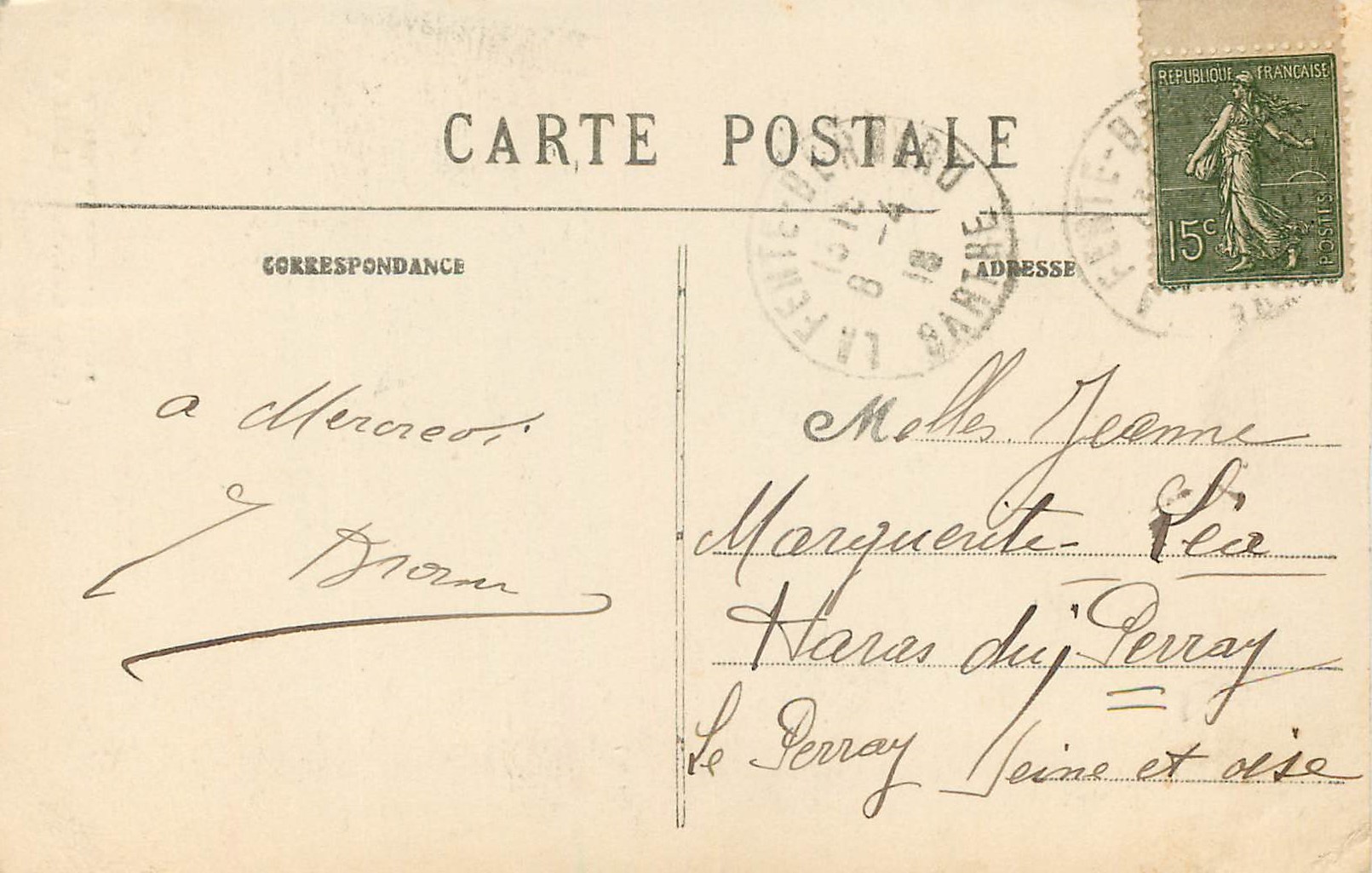CPA la Ferte Bernard (Sarthe) Porte de Ville et Bords de l'Huisne — Rückseite