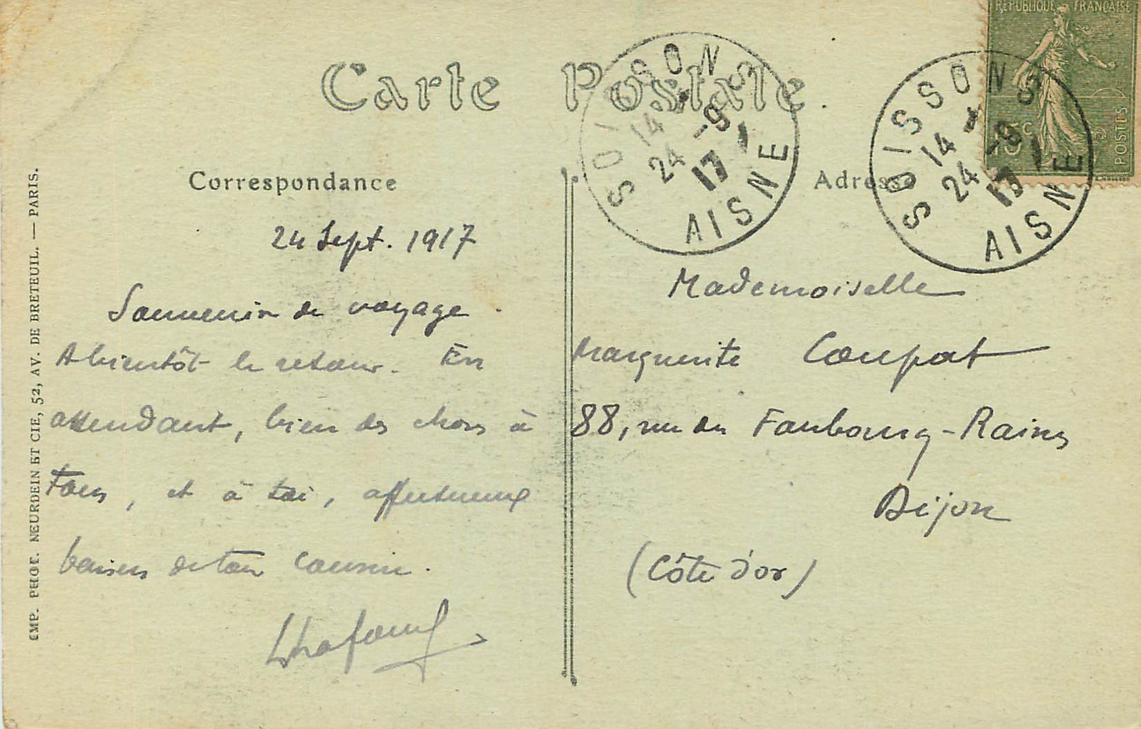 CPA Soissons la Tour de la Cathedrale — Rückseite