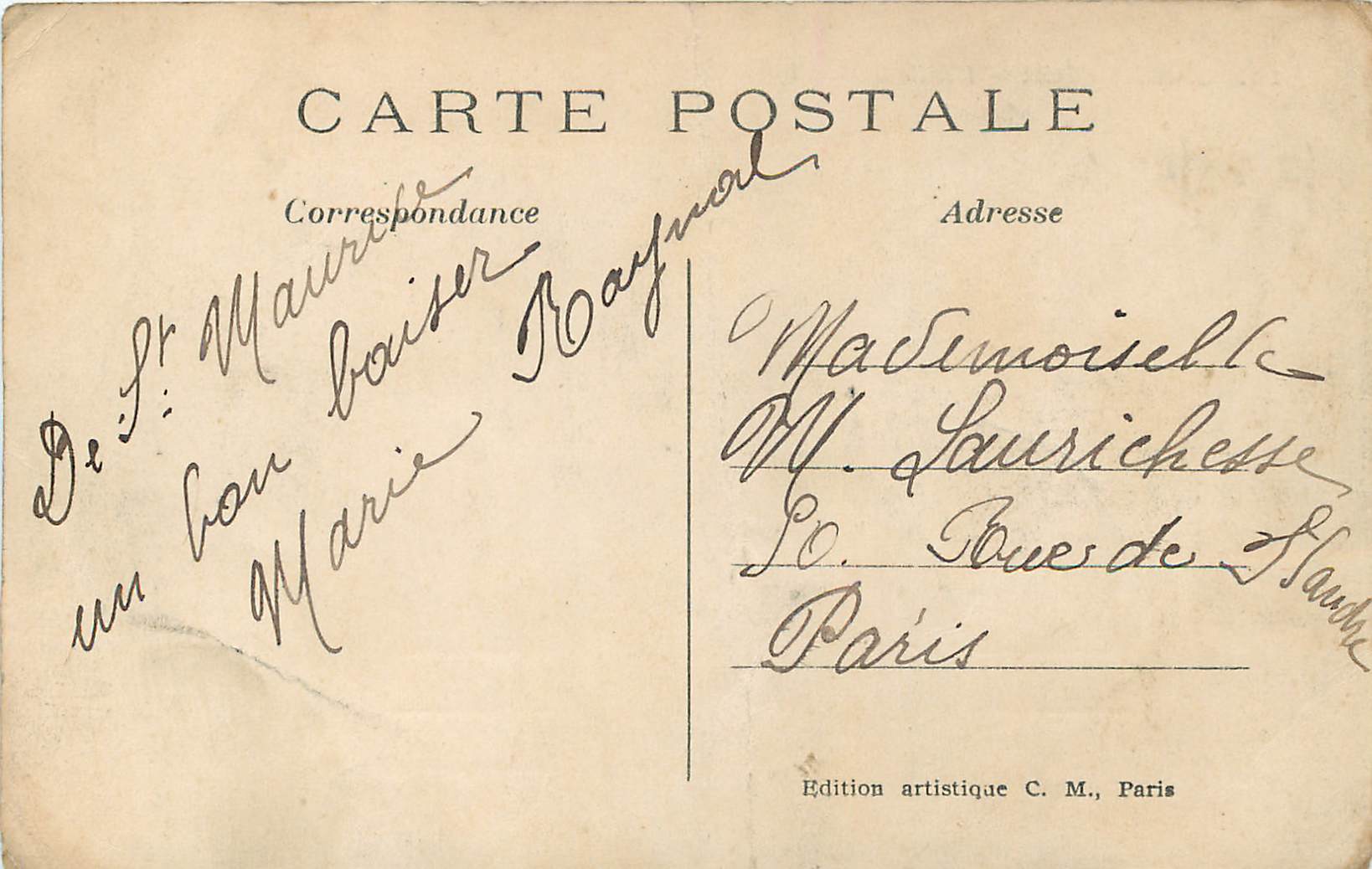 CPA St Maurice l'Asile National — Back