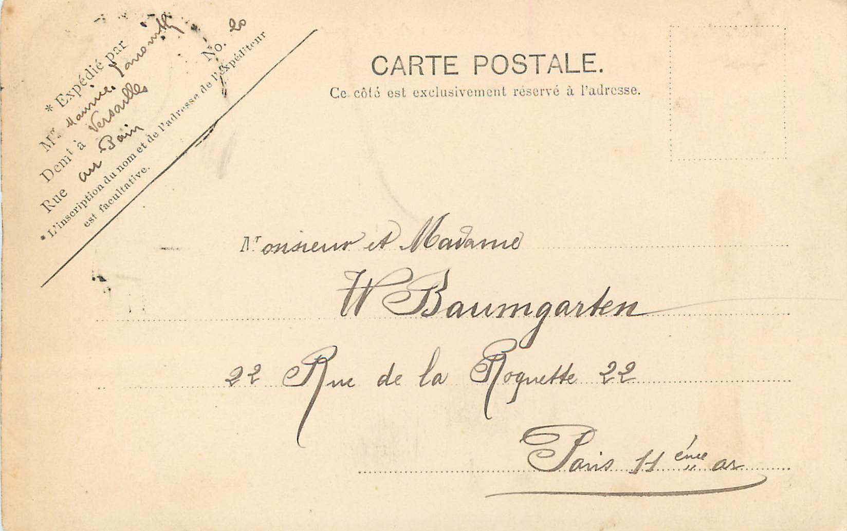 Versailles — Petit Trianon, La Maison du Seigneur — V. P. Paris, No. 32 — Rückseite
