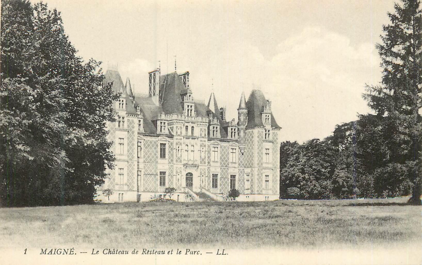 CPA le Chateau de Resteau et le Parc Maigne