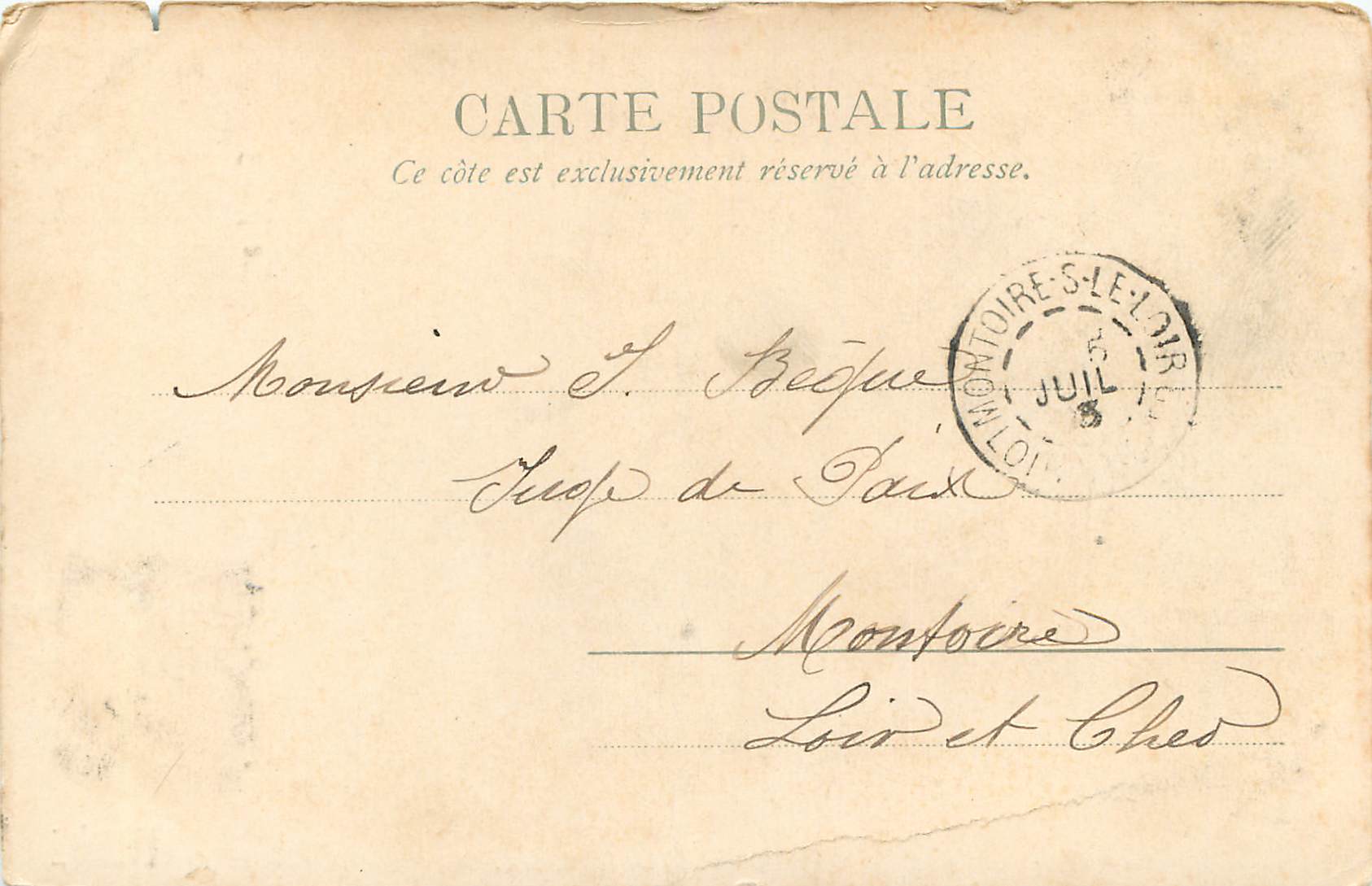 CPA Maison d'Adam le Mans — Rückseite
