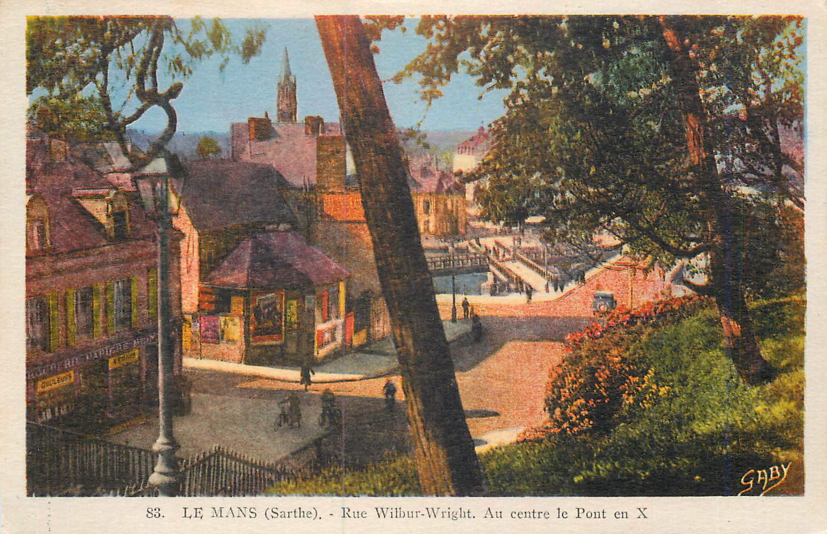 CPA le Mans (Sarthe) Rue Wilbur Wright au Centre le Pont en X