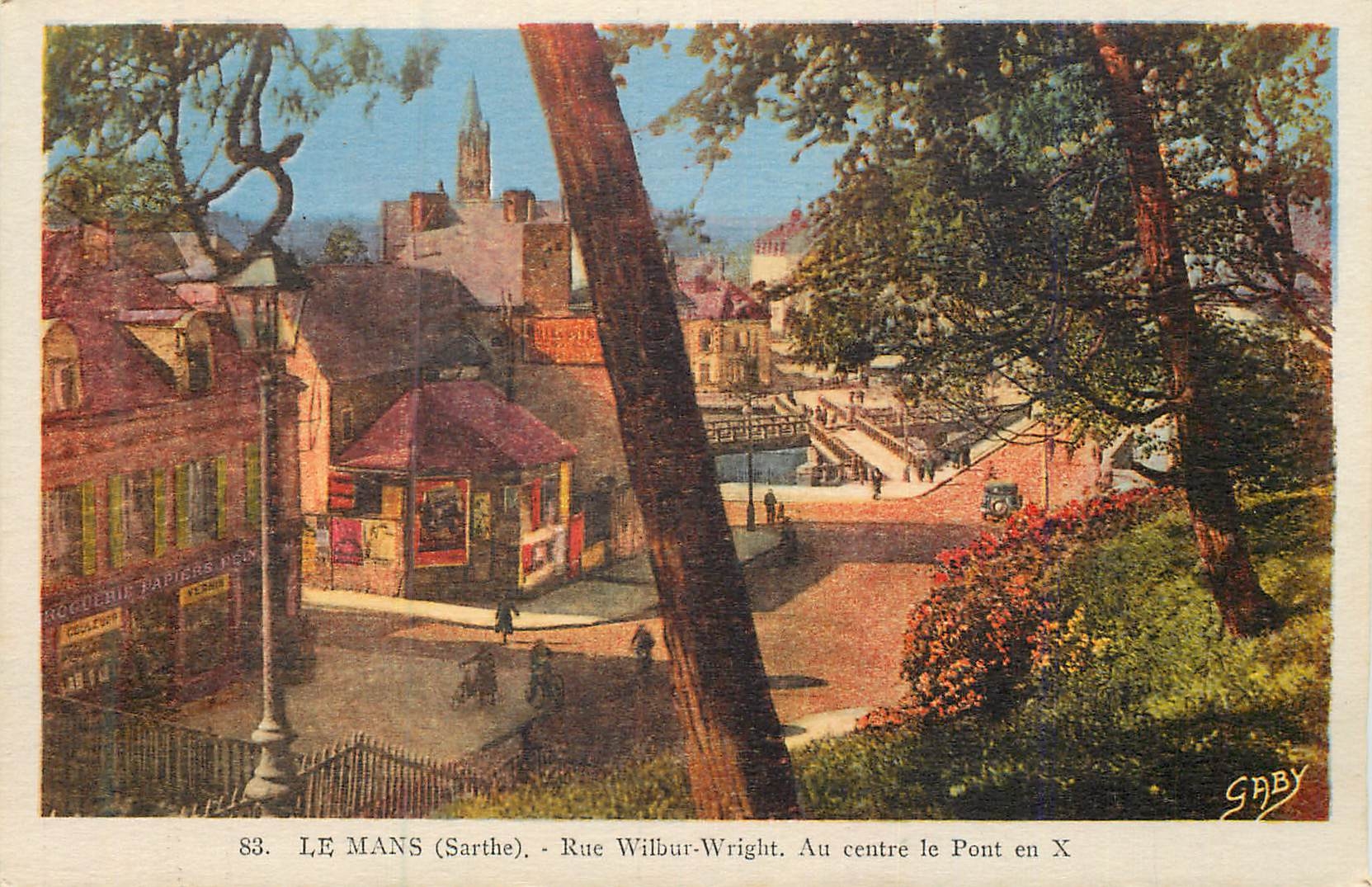 CPA le Mans (Sarthe) Rue Wilbur Wright au centre le Pont en X