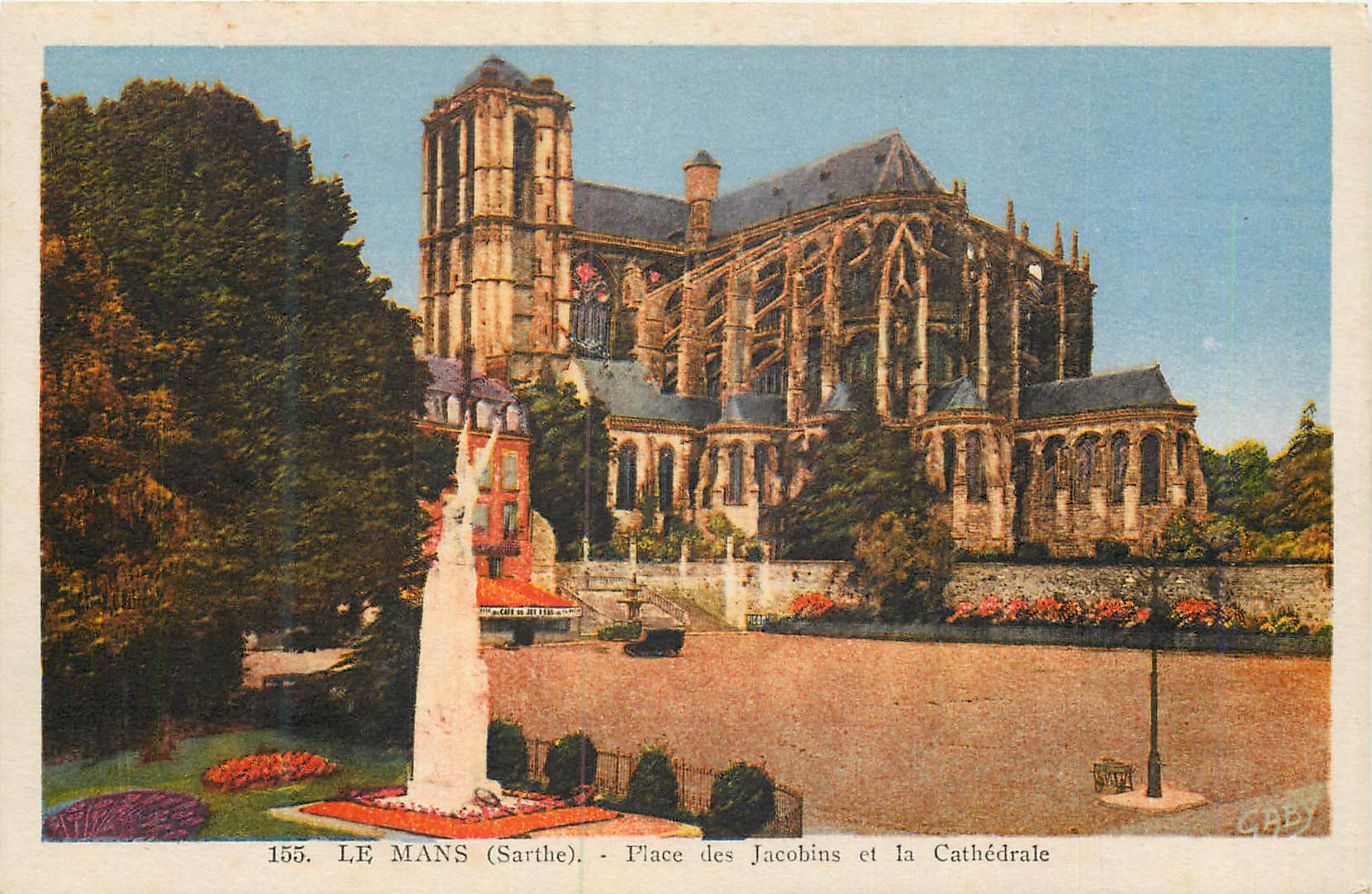 CPA le Mans (Sarthe)Place des Jacobins et la Cathedrale