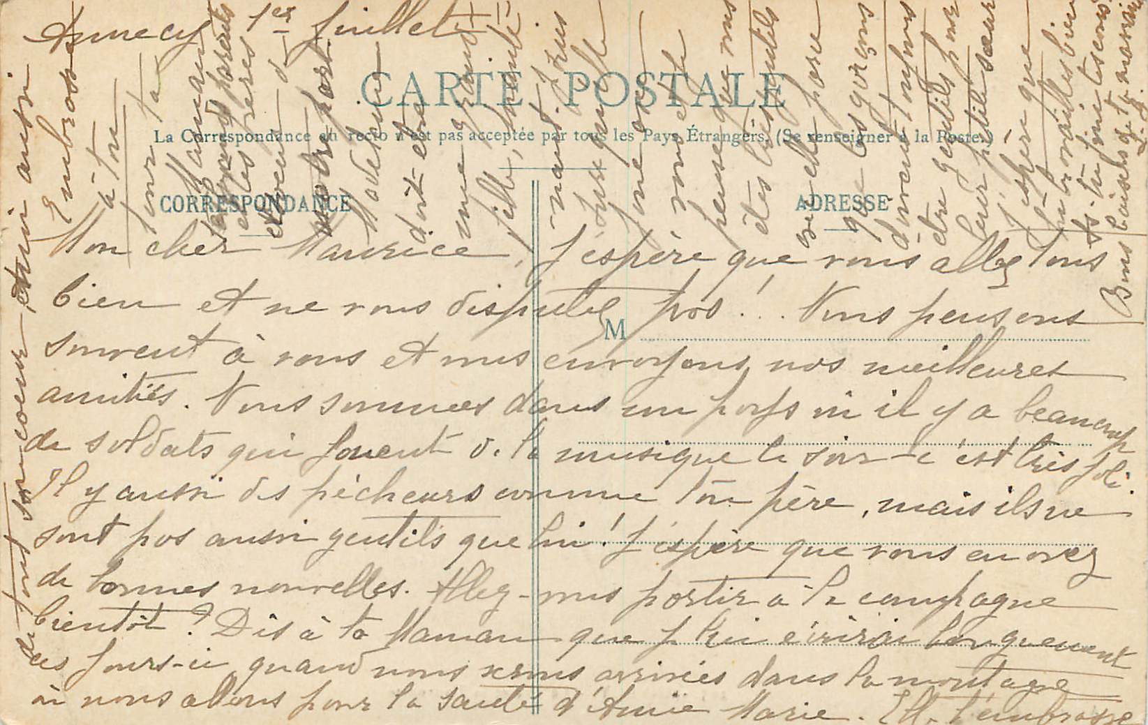 ANNECY - Le Lac et la Tournette — A. Gardet, Annecy, n° 265 — Rückseite