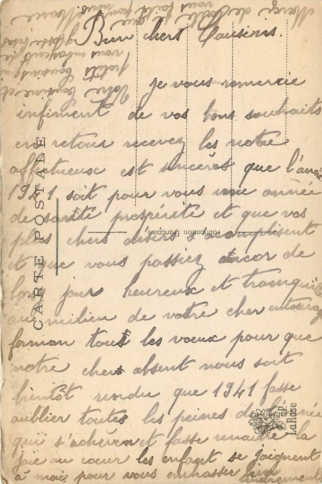 CPA Bonne Annee — Verso
