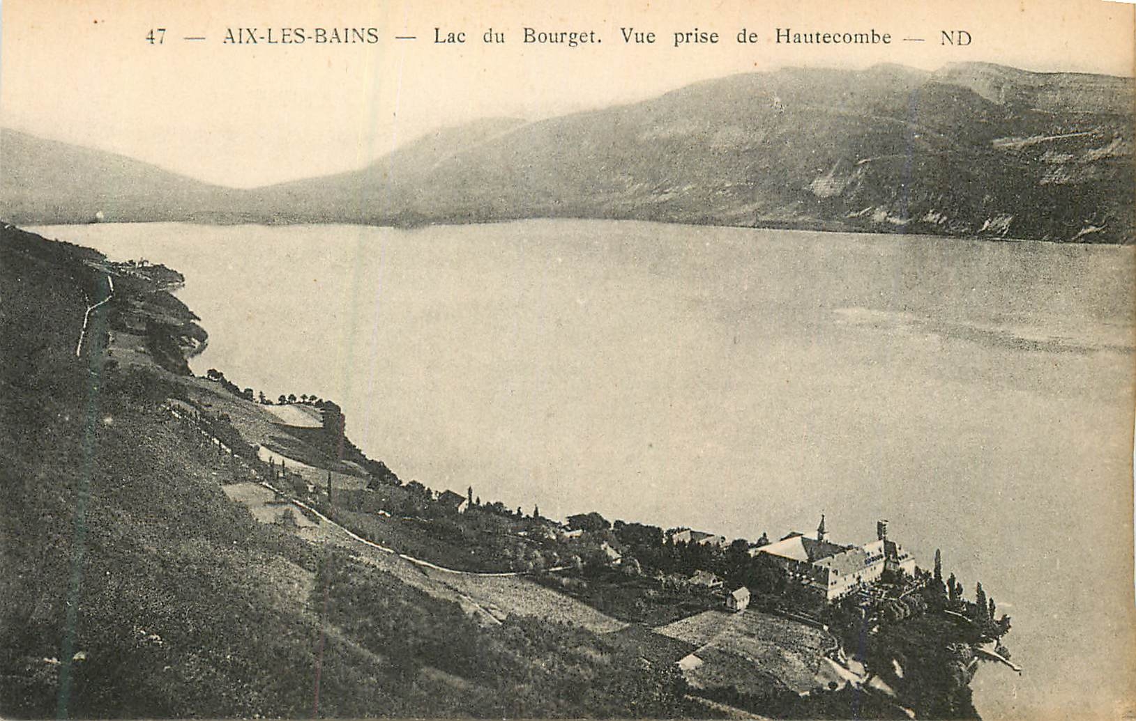 CPA Aix les Bains Lac du Bourget Vue prise de Hautecombe