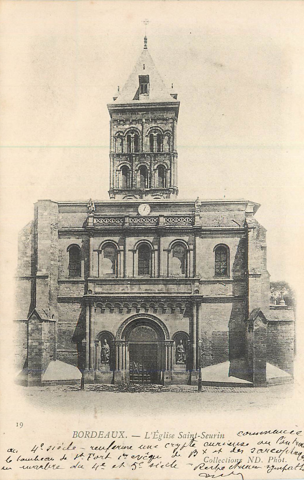CPA Bordeaux l'Eglise Saint Seurin (carte 1900)