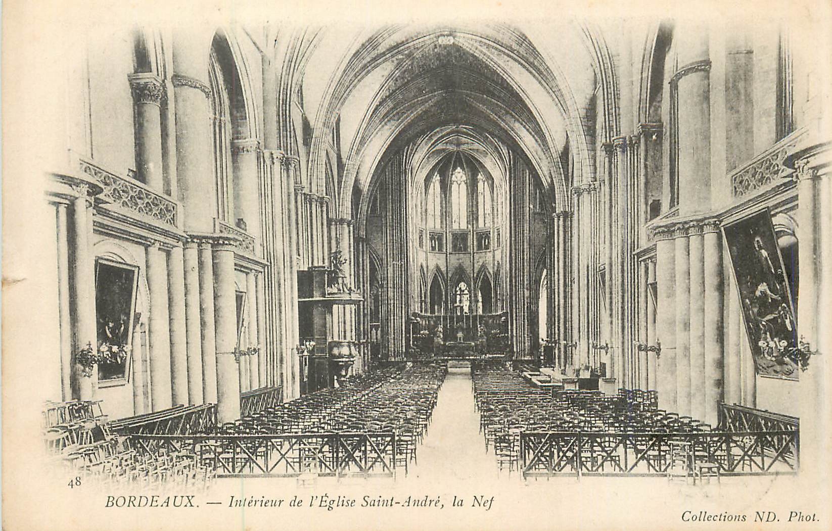 CPA Bordeaux Interieur de l'Eglise Saint Andre la Nef (carte 1900)