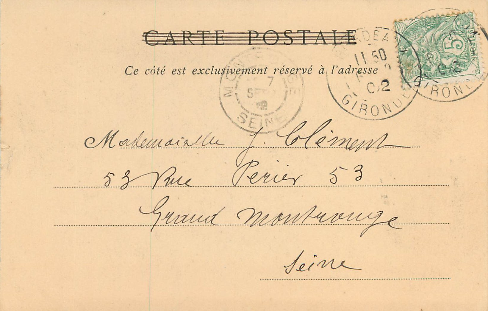 CPA Bordeaux Interieur de l'Eglise Saint Andre la Nef (carte 1900) — Verso