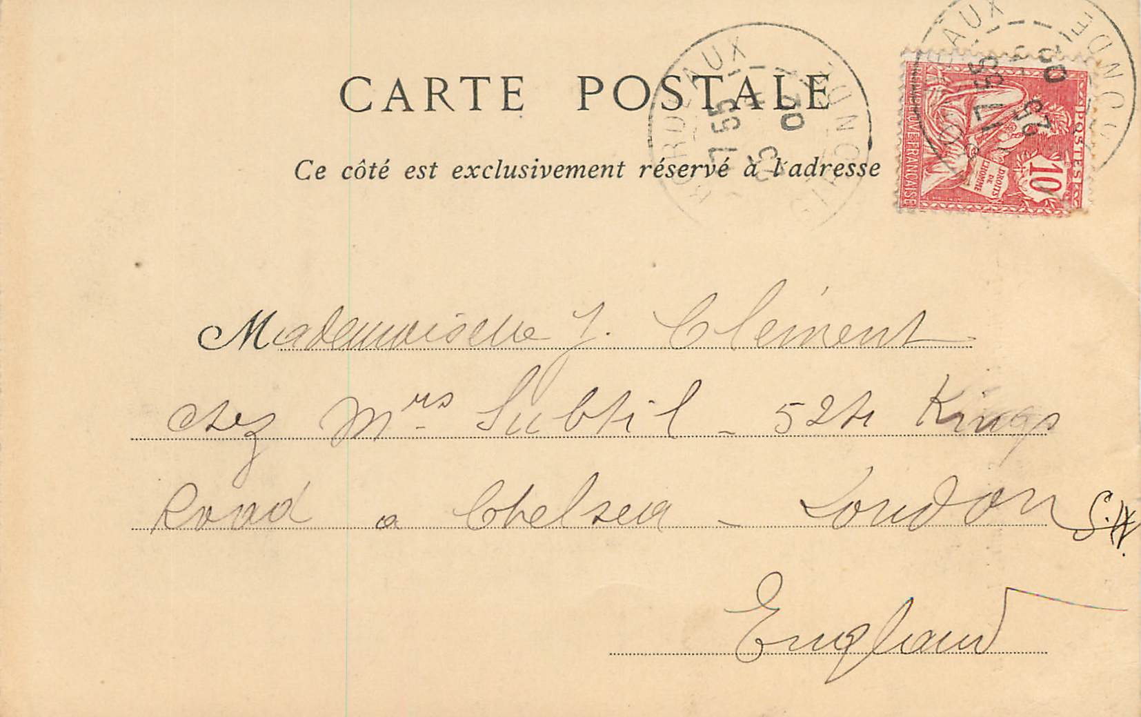 CPA Bordeaux Interieur de l'Eglise Saint Andre les orgues (carte 1900) — Verso