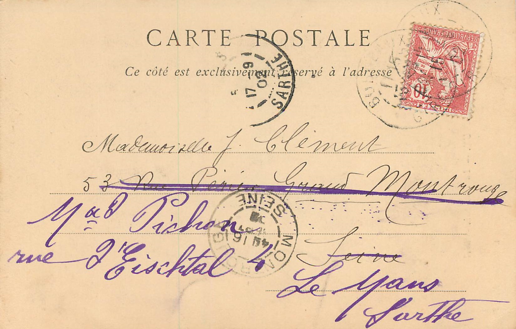 CPA Bordeaux la Tour Saint Michel (carte 1900) — Verso
