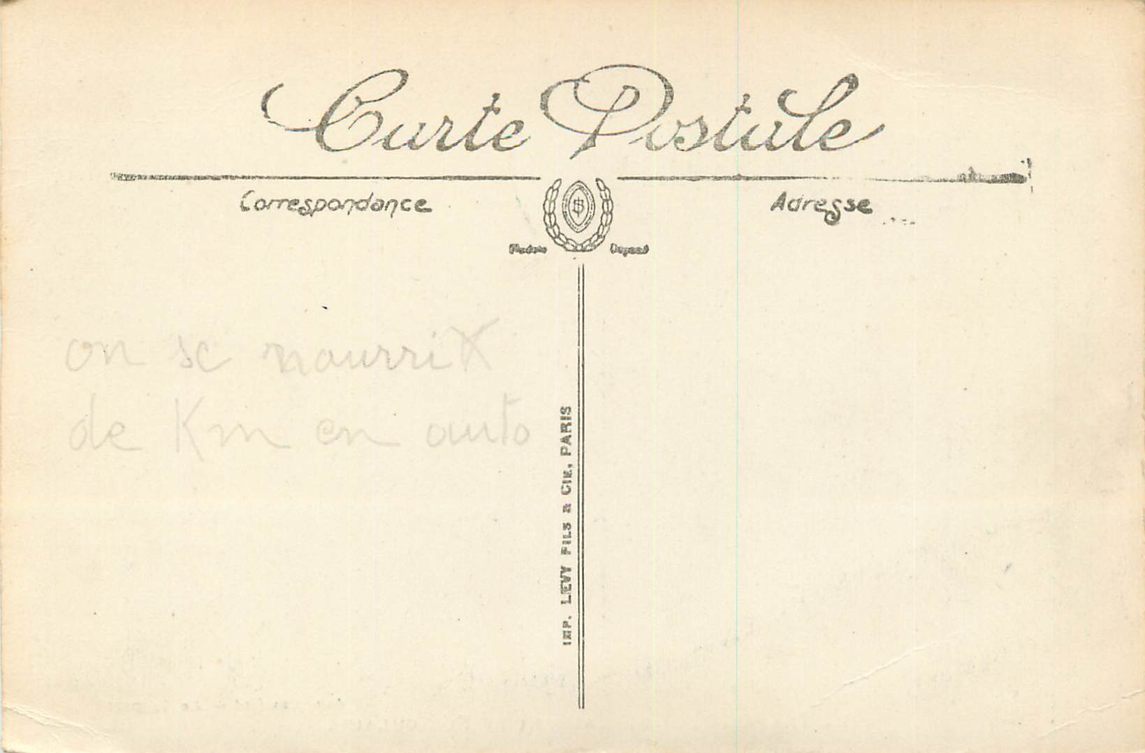 CPA le Treport la Falaise et le Funiculaire — Rückseite