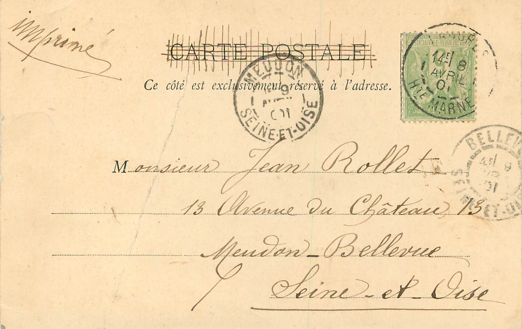 CPA Hopital de la Charite Langres (carte 1900) — Rückseite