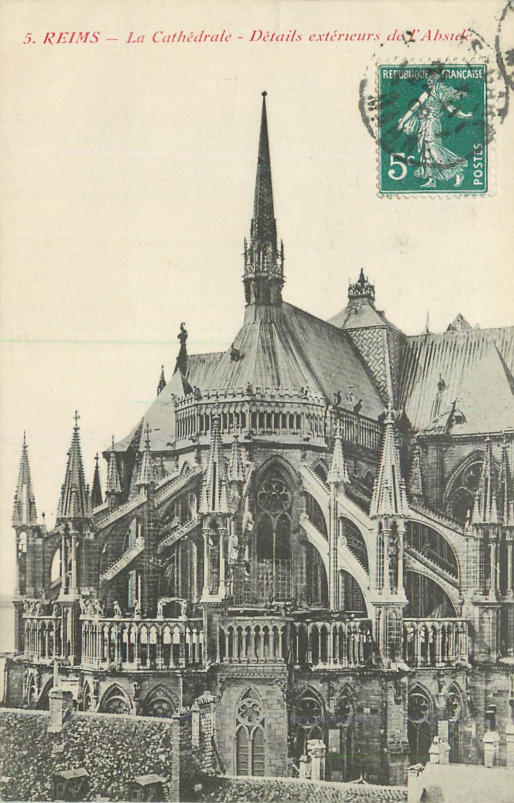 CPA Reims la Cathedrale Details Exterieurs de l'Abside 