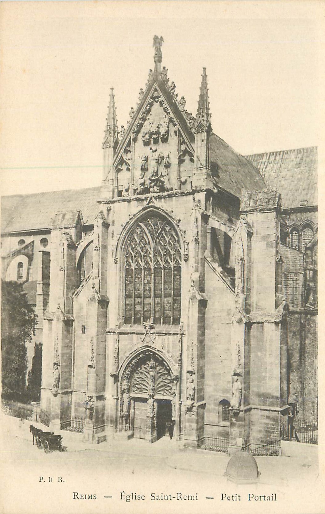CPA Reims Eglise St Remi Petit Portail