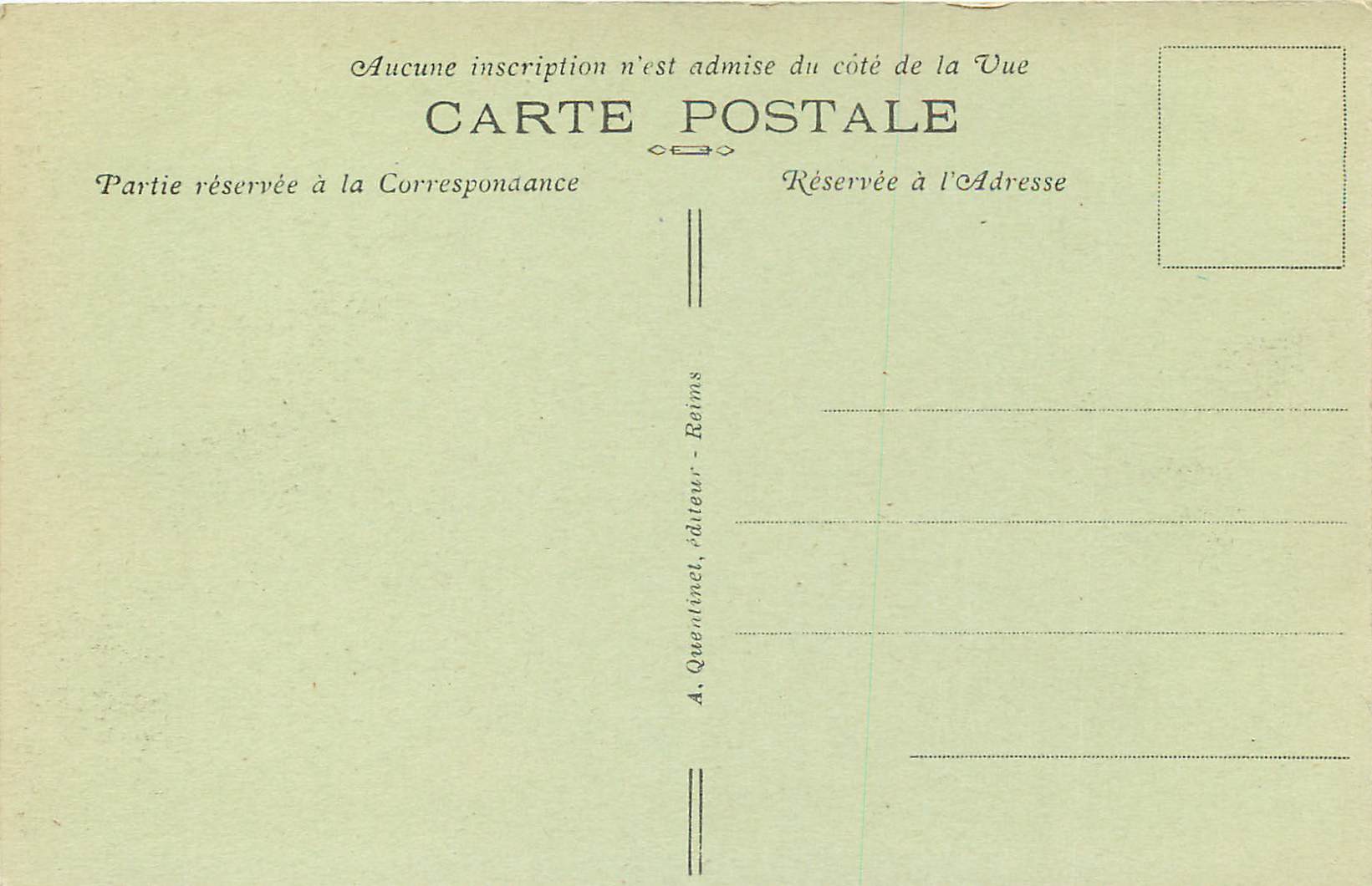 CPA Reims l'Hotel de Ville — Rückseite