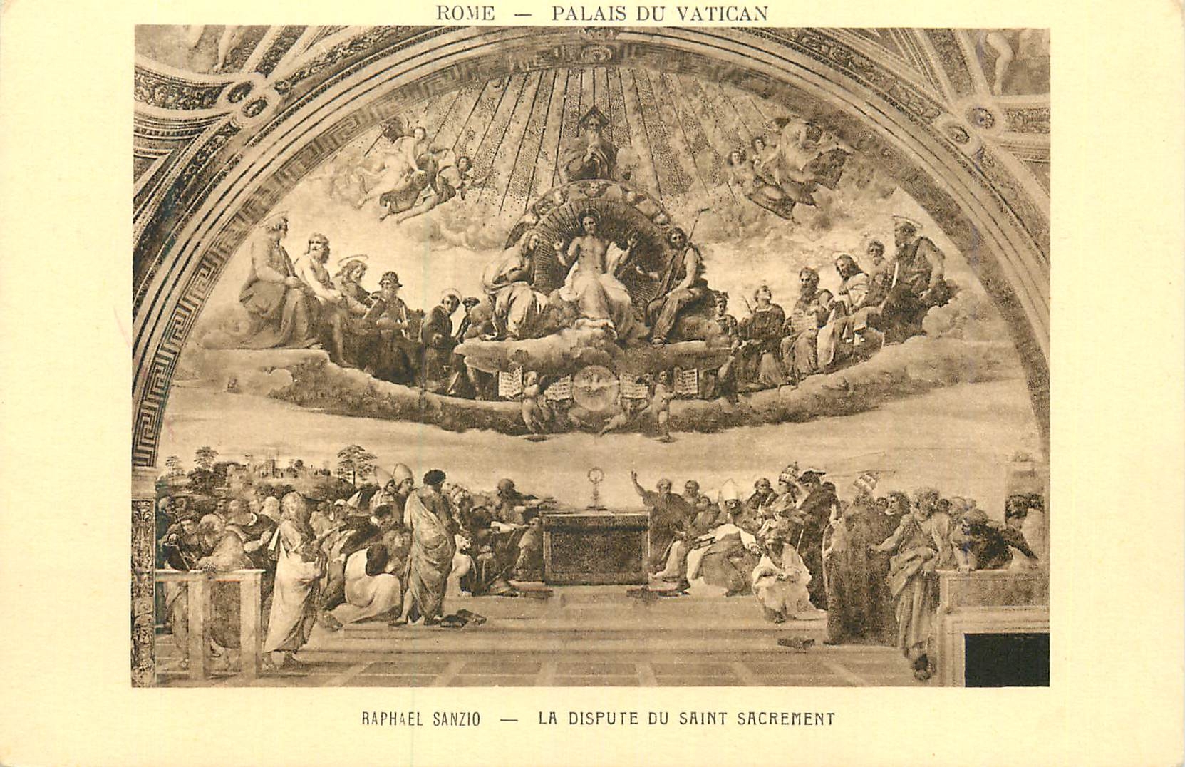 CPA Rome Palais du Vatican Raphael Sanzo La dispute du Saint Sacrement