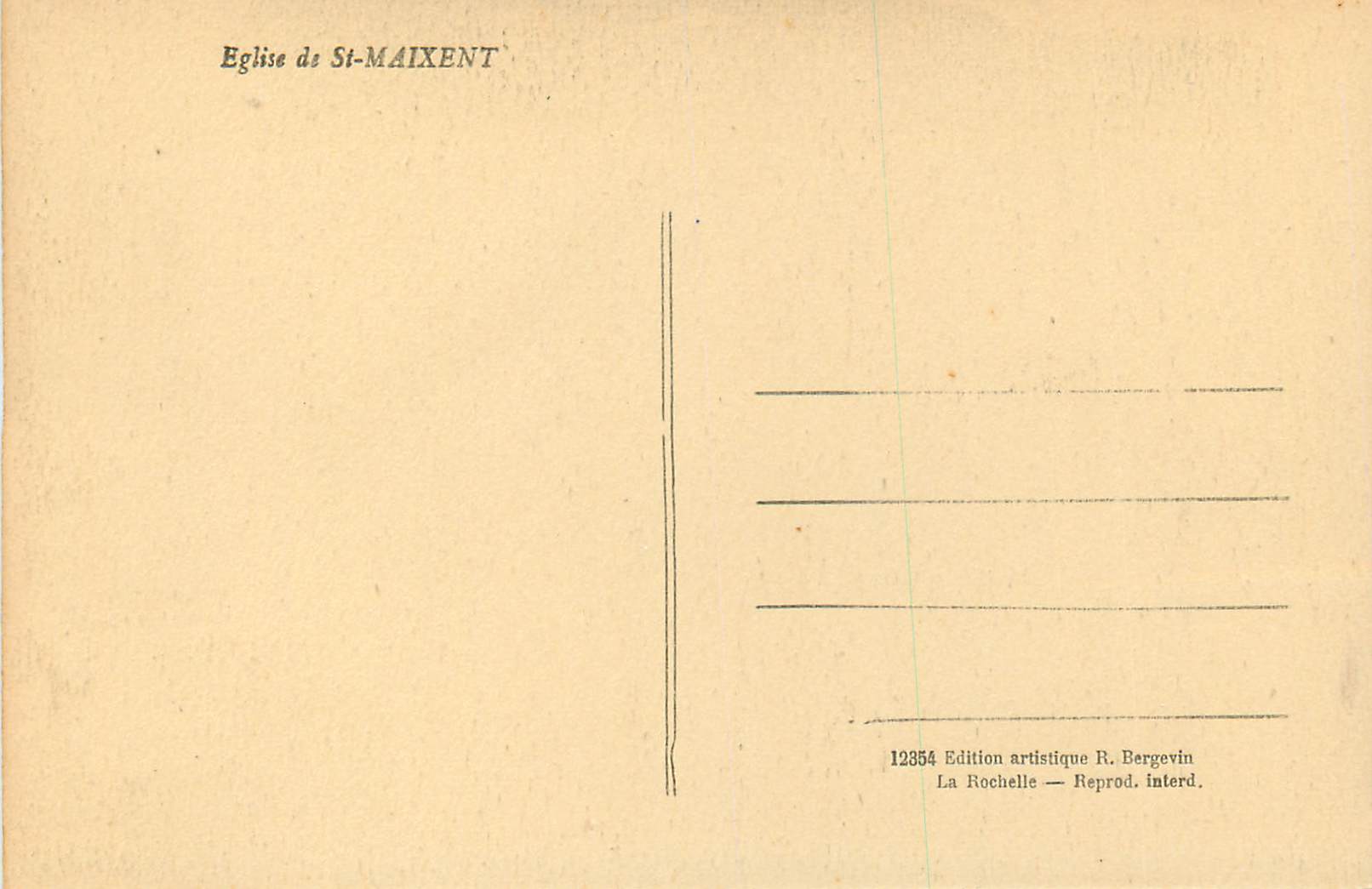 CPA Eglise de St Maixent — Rückseite