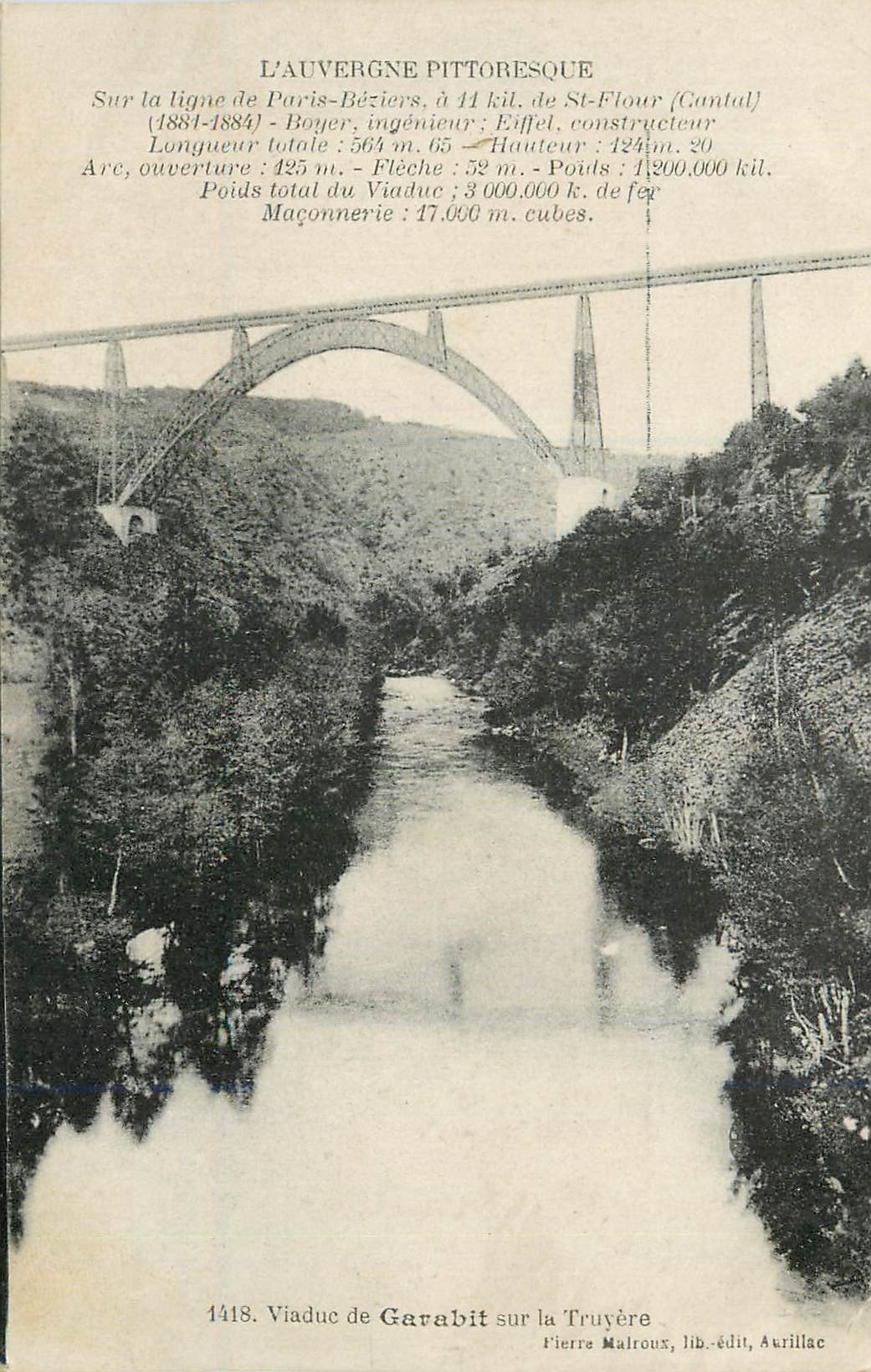 CPA l'Auvergne Pittoresque sur la Ligne de Paris Beziers a 11 kil de St Flour(Cantal)