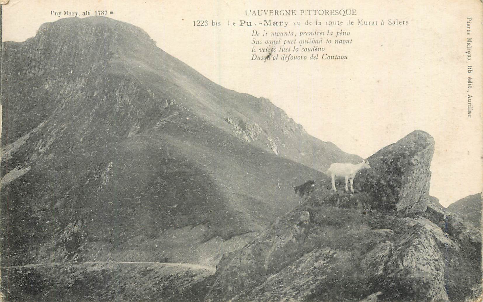 CPA l'Auvergne Pittoresque le Pu Mary vu de la Route de Murat a Salers  Chevre
